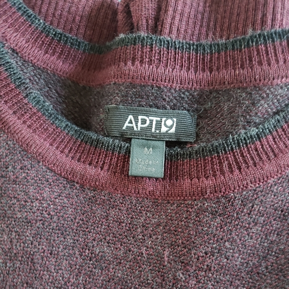 Mens Crewneck Sweater Size Medium Burgundy New - Picture 4 of 8